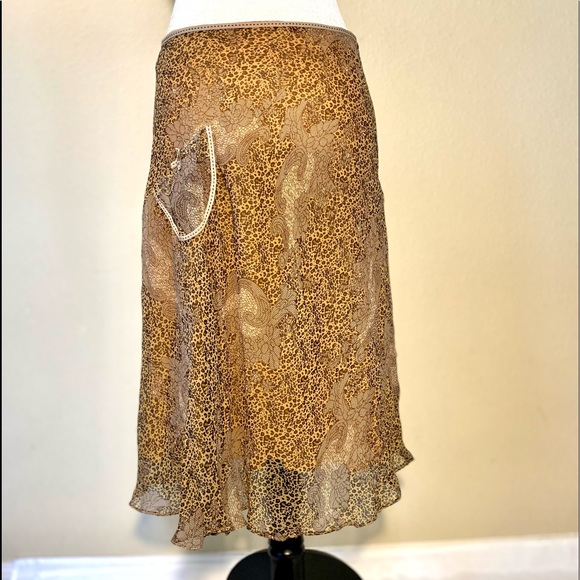 Silk Skirt Medium animal print front pocket - Picture 14 of 15